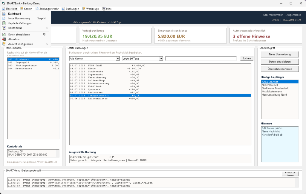 MenuEx Demo-Formular