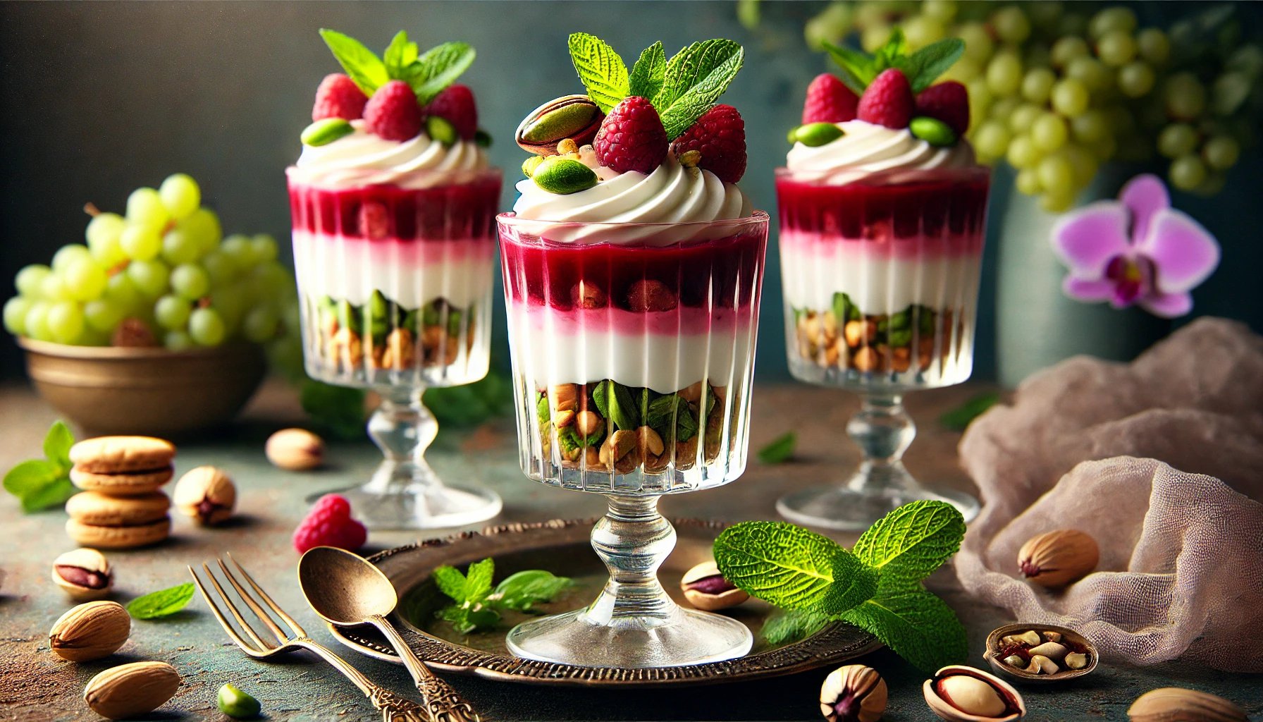 Chaos im Glas – Himbeer-Pistazien-Dessert mit Baiser